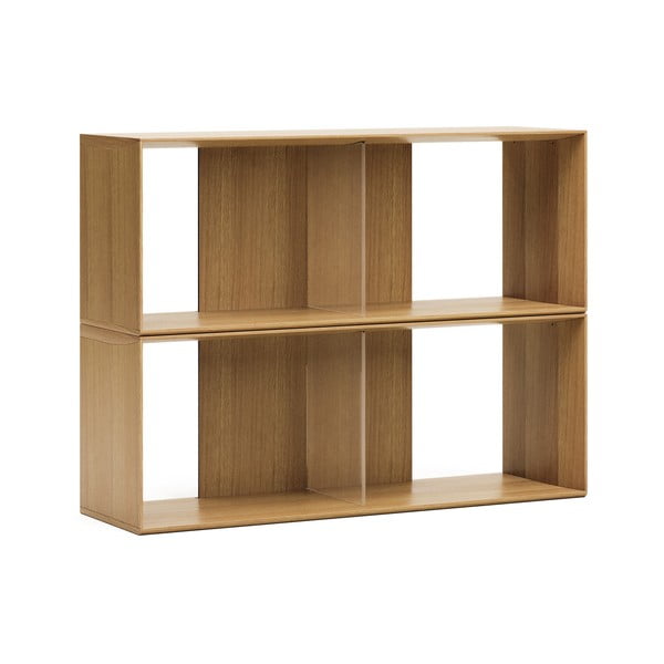 Modulinės lentynos natūralios spalvos iš ąžuolo 2 vnt. 101x76 cm Litto – Kave Home-image-2