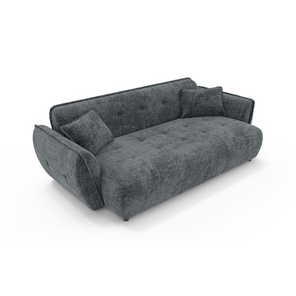 Tamsiai pilkos spalvos sofa iš šenilinio audinio 250 cm Nelia Big – Ropez-image-2