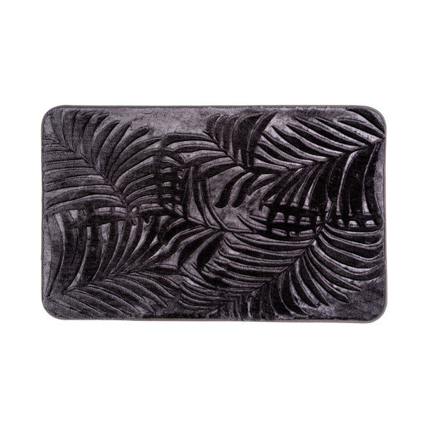 Tamsiai pilkas atminties putų vonios kilimėlis 50x80 cm Leaves - Wenko-image-1