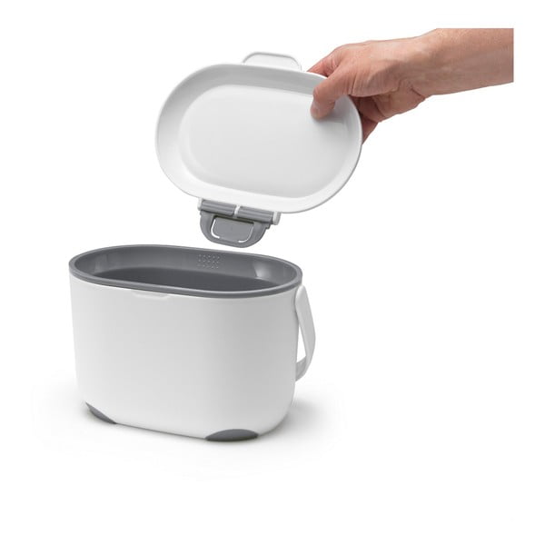 Baltos ir pilkos spalvų kompostuojamų atliekų indas Addis Caddy, 2,5 l-image-1