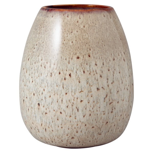 Pilkos ir smėlio spalvos molinė vaza Villeroy & Boch Like Lave, aukštis 17,5 cm