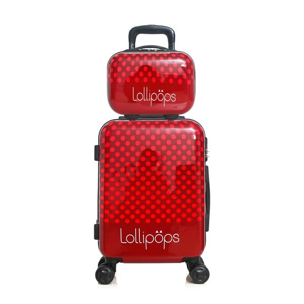 Lollipops Penny Raudonas 4 ratukų bagažo ir lagamino rinkinys-image-1