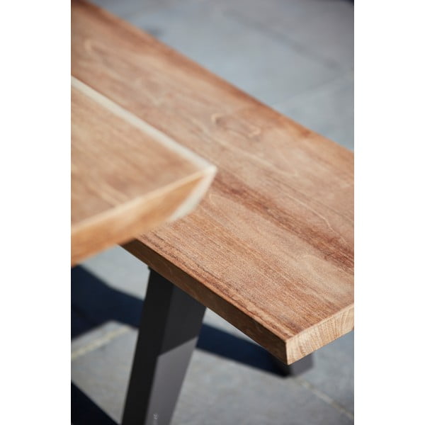 Juodas/natūralios spalvos sodo suoliukas lavice Pure – Diphano-image-3