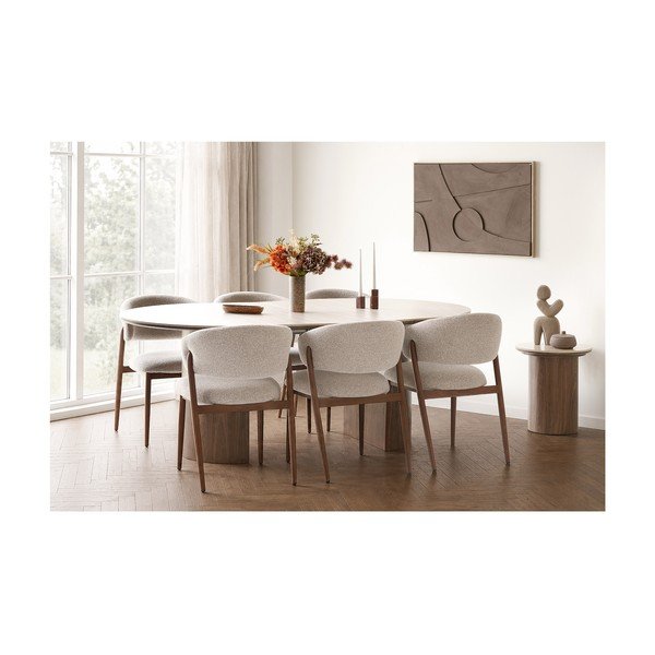 Iš keraminės plokštės apvalios formos šoninis stalas ø 45 cm Delphi – House Nordic-image-2