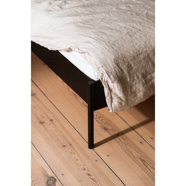 Baltos spalvos iš plieno dvigulė lova be galvūgalio su lovos grotelėmis 200x200 cm Eton Basic – noo.ma-image-4