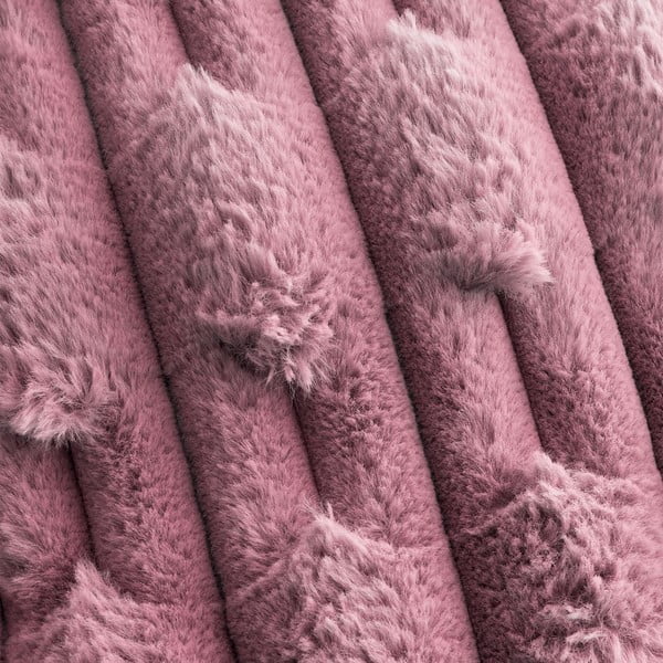 Rožinės spalvos iš mikropliušo antklodė ir pledas 150x200 cm Carved Fur – Bianca-image-2