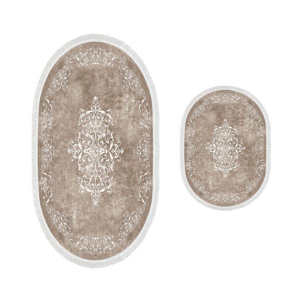 Taupe spalvos vonios kilimėliai 2 vnt. 60x100 cm – Foutastic