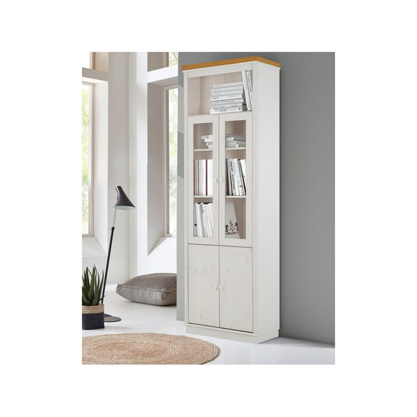 Iš pušies masyvo vitrina baltos spalvos 74x223 cm Anita – Støraa-image-3