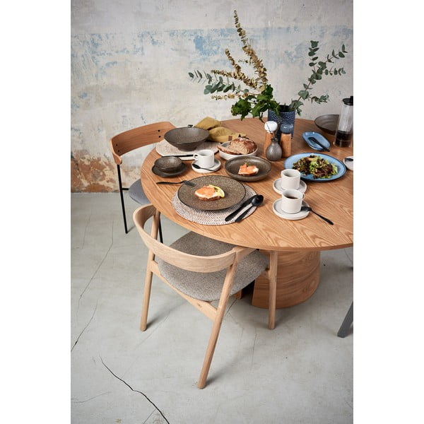 Apvalios formos valgomojo stalas natūralios spalvos iš ąžuolo ø 137 cm Cep – Teulat-image-4