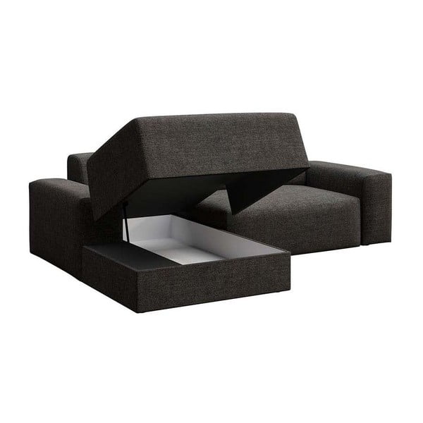 Antracito spalvos sulankstoma/su sandėliavimo vieta kampinė sofa (su kairiuoju kampu/su gultu) Villet – Rodier-image-3