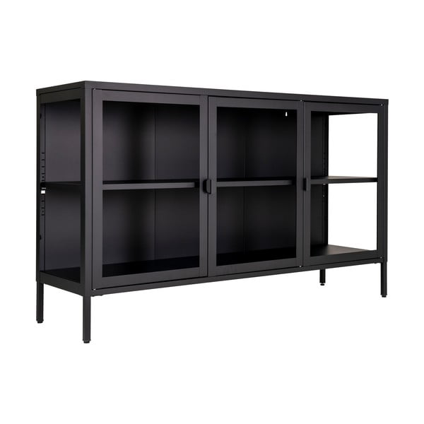 Iš metalo vitrina juodos spalvos 140x85 cm Brisbane – House Nordic-image-1