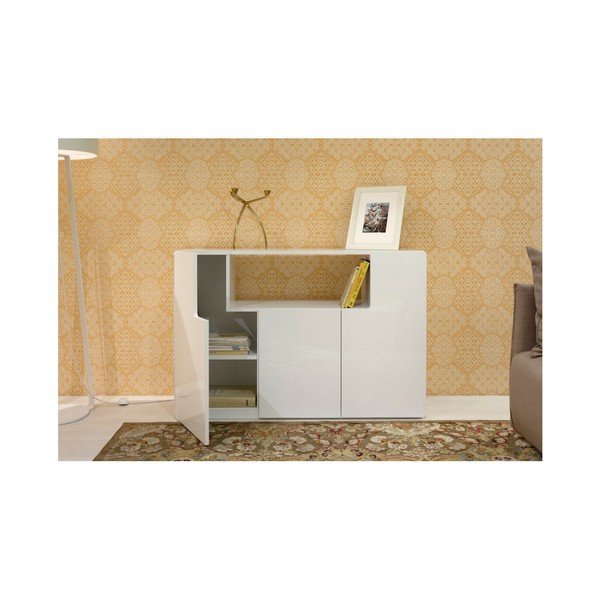Balta blizgi komoda TemaHome Jade-image-4