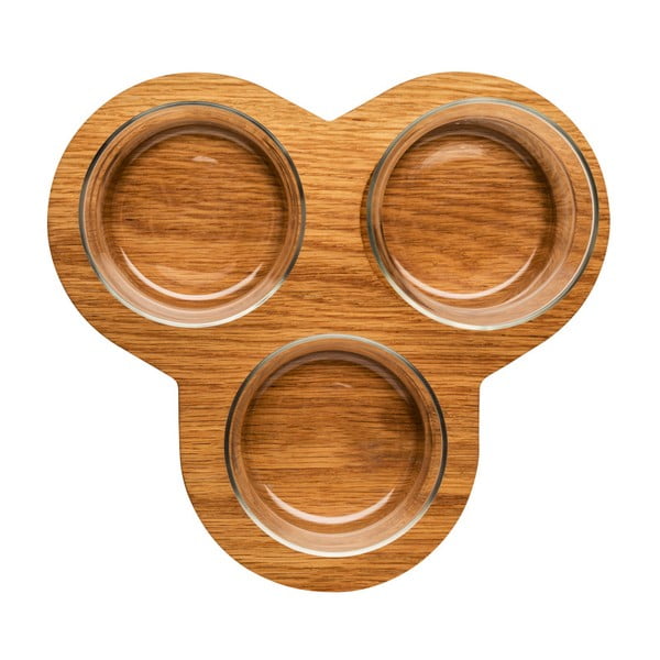 Padėklas su dubenėliais "Sagaform Oval Oak Serving Set-image-1