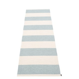 Šviesiai mėlynos spalvos/kreminės spalvos lauko kilimas 70x225 cm Bob Blue Fog – Pappelina