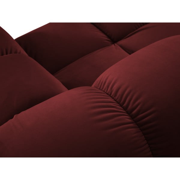 Kampinė sofa raudonos spalvos iš velveto (su dešiniuoju kampu) Bellis – Micadoni Home-image-1