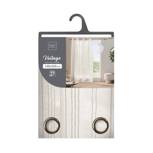 Baltos spalvos užuolaida 140x260 cm Zaho – douceur d'intérieur-image-3