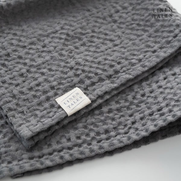 Tamsiai pilkas rankšluostis 50x70 cm Honeycomb - Linen Tales-image-1