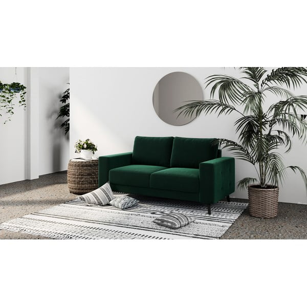 Tamsiai žalios spalvos aksominė sofa Ghado Fynn, 168 cm-image-1