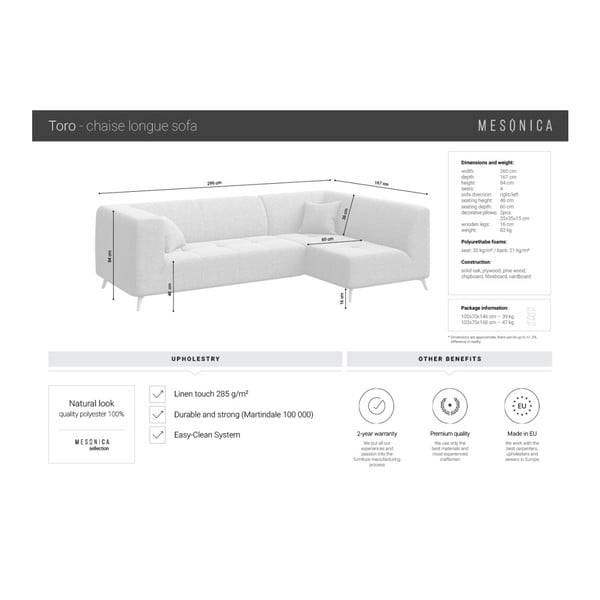Rožinė kampinė sofa MESONICA Toro, dešinysis kampas-image-4