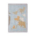 Skalbiamas/rankų darbo mėlynos spalvos/smėlio spalvos iš medvilnės vaikiškas žaidimų kilimas 70x100 cm Mini Worldmap – Lorena Canals