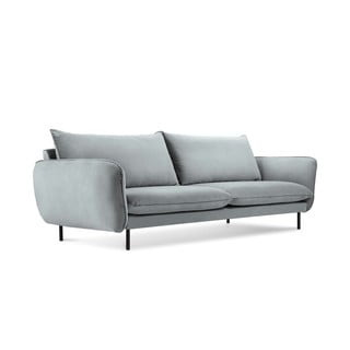 Šviesiai pilka aksominė sofa Cosmopolitan Design Vienna, 230 cm