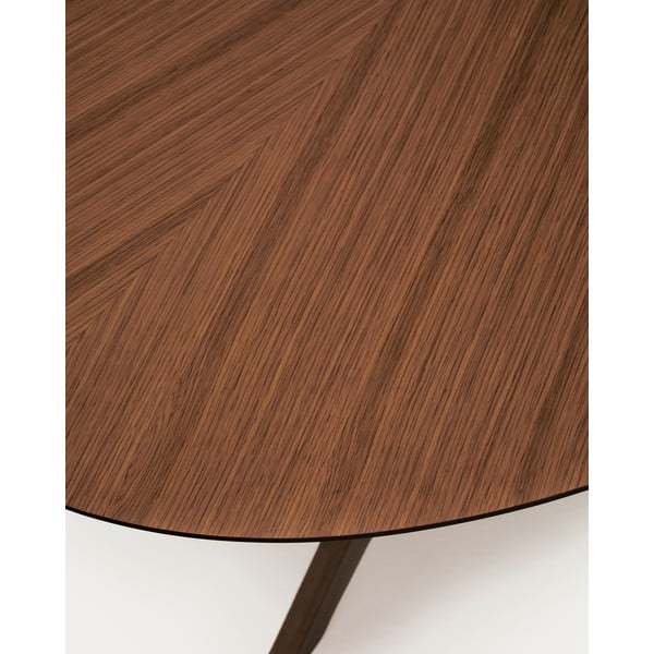 Valgomojo stalas su riešutmedžio dekoro stalviršiu 110x180 cm Naanim – Kave Home-image-3