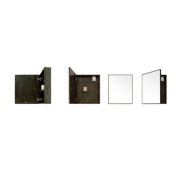 Sieninis ąžuolinis veidrodis su spintele Mezza Dark Wireworks, 45x55 cm-image-1