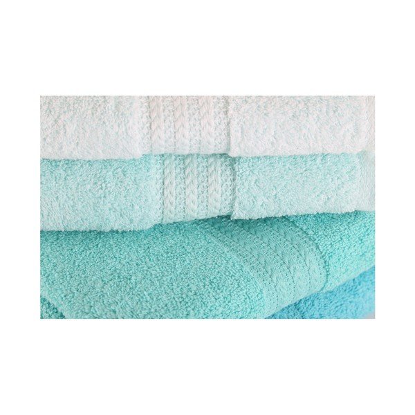 4 melsvų rankšluosčių rinkinys Foutastic Tropical, 50 x 90 cm-image-1