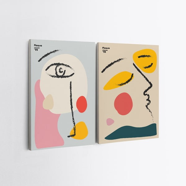 Paveikslai 2 vnt. 50x70 cm Faces – Wallity-image-2