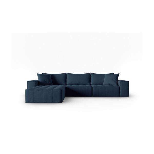 Kampinė sofa mėlynos spalvos (su kairiuoju kampu) Mike – Micadoni Home