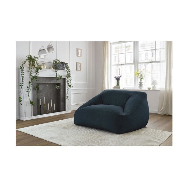 Tamsiai mėlynos spalvos sėdmaišis iš dirbtinio kailio Lilibet – Bobochic Paris-image-1