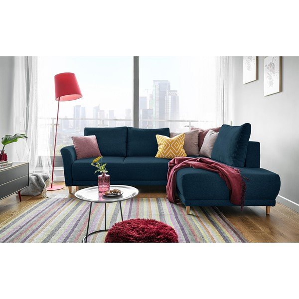 Tamsiai mėlyna sofa-lova Miuform Lovely Annie, dešinysis kampas-image-2