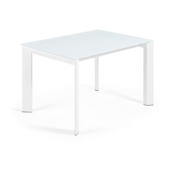 Prailginamas valgomojo stalas su papildomu stalviršiu su stikliniu stalviršiu 80x120 cm Axis – Kave Home