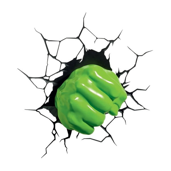 Vaikiškas 3D sieninis šviestuvas Hulko kumštis