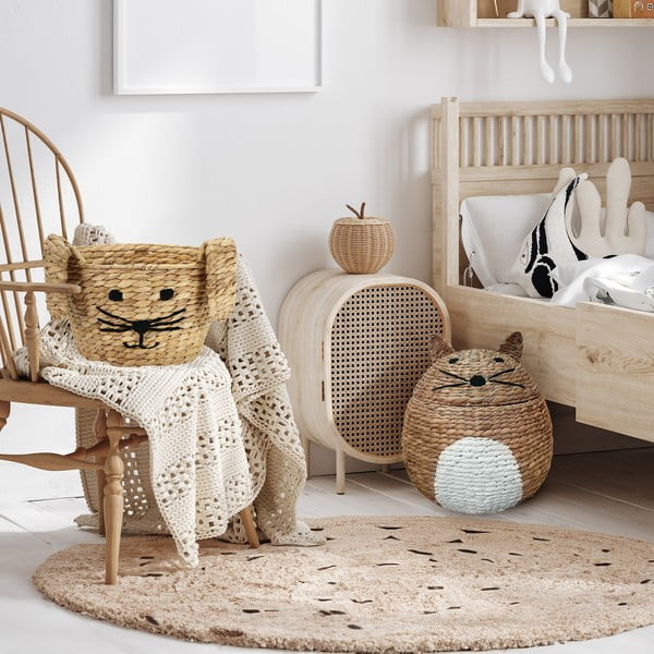 Iš vandens hiacinto vaikiškas krepšys natūralios spalvos ø 40x43 cm Cat – Compactor-image-1