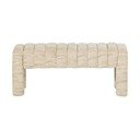 Smėlio spalvos paminkštinto audinio suolas iš boucle Frex – WOOOD