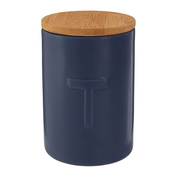 Tamsiai mėlynos spalvos arbatos indelis su bambukiniu dangteliu Premier Housewares Fenwick-image-1