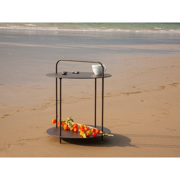 Iš metalo apvalios formos sodo šoninis staliukas ø 45 cm Plip – Ezeis-image-3