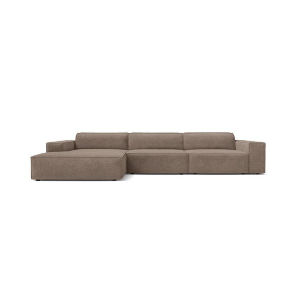 Smėlio spalvos modulinė kampinė sofa (su kairiuoju kampu/su gultu) Jodie – Micadoni -image-1