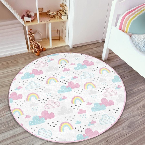 Vaikiškas kilimas baltos spalvos ø 120 cm Comfort – Mila Home-image-2