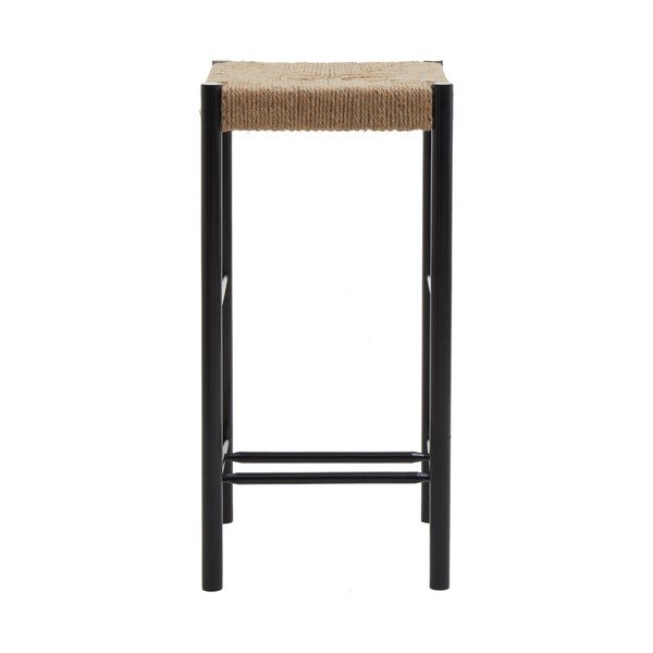 Juodos spalvos/natūralios spalvos iš buko masyvo baro taburetė (sėdynės aukštis 72 cm) Bandar – Premier Housewares-image-2