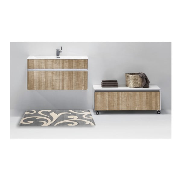 Vonios kilimėlis pilkos spalvos 60x110 cm Damasko – Tomasucci-image-2