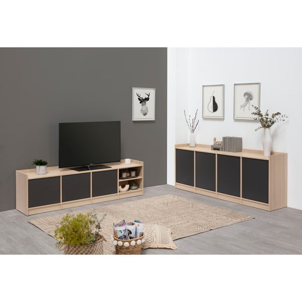 Antracito pilkos spalvos televizoriaus komoda Marceric Antara-image-1