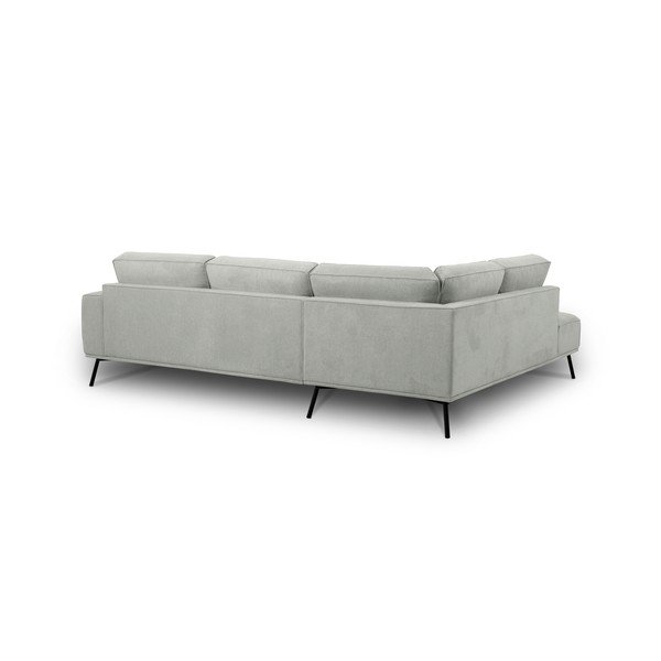 Šviesiai pilkos spalvos kampinė sofa iš šenilinio audinio (su kairiuoju kampu/„L“ formos) Amsterdam – Scandic-image-3
