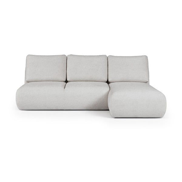 Šviesiai pilkos spalvos iš boucle kampinė sofa (su dešiniuoju kampu/su gultu) Mirel – Rodier