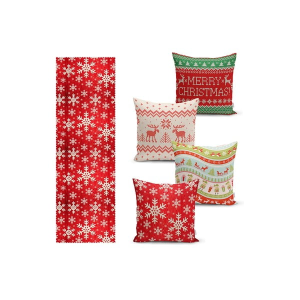 Pagalvių užvalkalų ir stalo takelių rinkiniai 5 vnt. Christmas Sweater – Mila Home