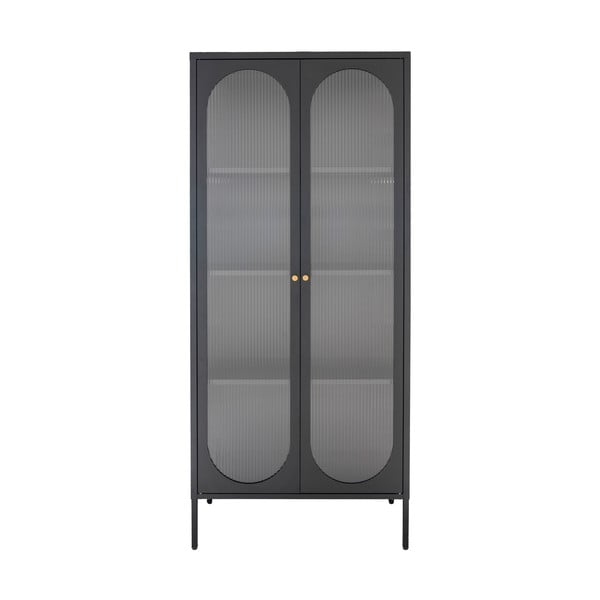 Iš metalo vitrina juodos spalvos 80x180 cm Adelaide – House Nordic