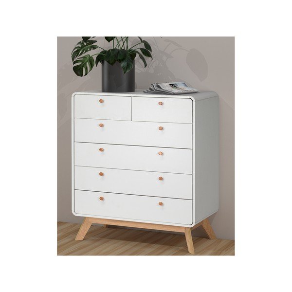 Aukšta šoninė spintelė baltos spalvos 81x104 cm Caitlin – Støraa-image-4