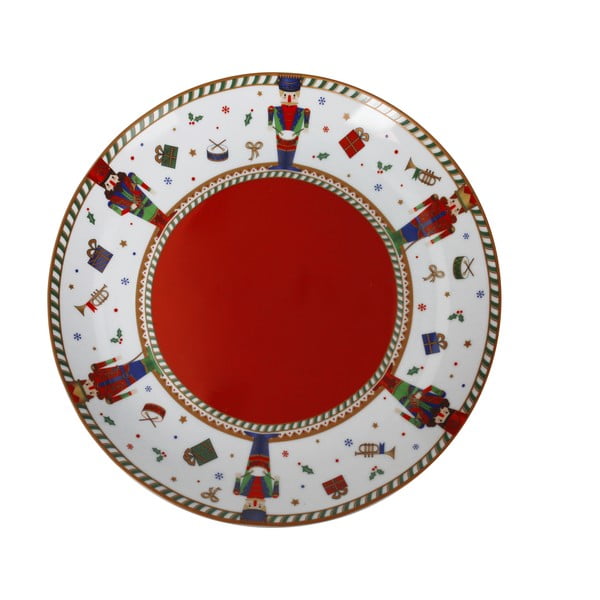 Raudona/balta kalėdinė porcelianinė lėkštė ø 30 cm Piatto - Brandani