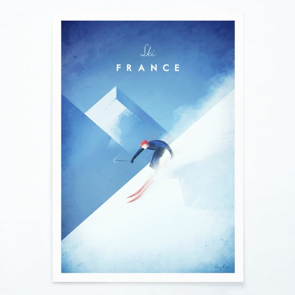 Plakatas Travelposter Ski France, 50 x 70 cm
